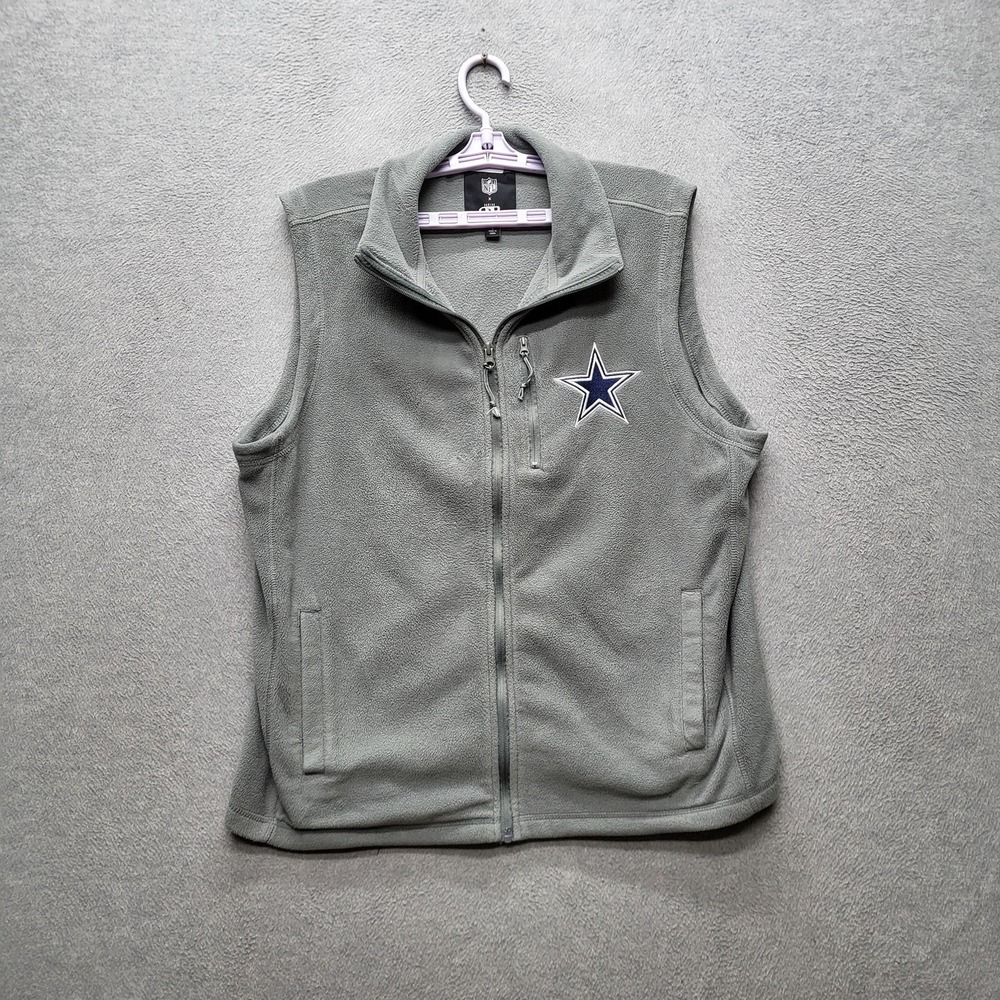 Dallas Cowboys‎ Men Vest L Gray Star Embroidery NFL X Darius Rucker Fleece